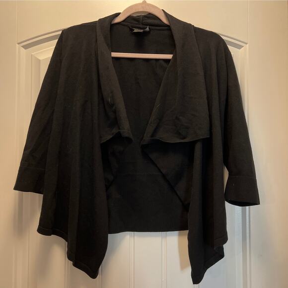 White House Black Market Women’s Waterfall Collar Open Front Cardigan Top Size S - Picture 1 of 3